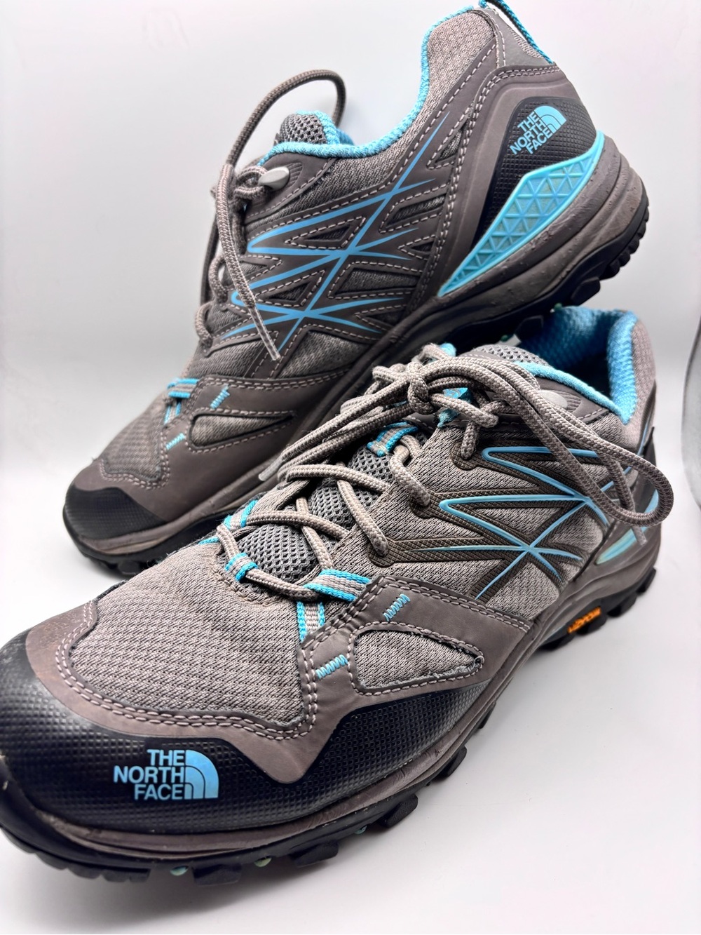 The North Face Women's Gray and Light Teal Trail Runners Size 11
